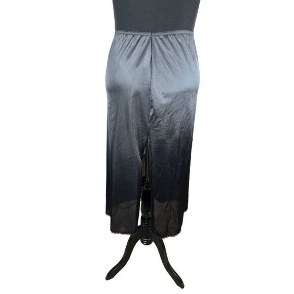Wondermaid 741803 black full 1/2 slip slit back nylon  vintage skirt - Picture 4 of 6